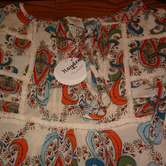 Hayden of Los Angeles Size 1XL Cream Paisley BOHO Dress (NWT) - Picture 5 of 14